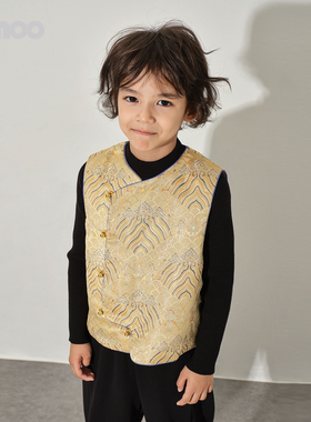 Qimoo淇木26年春季新款 男童新年氛围刺绣马甲 QWM1AP114A