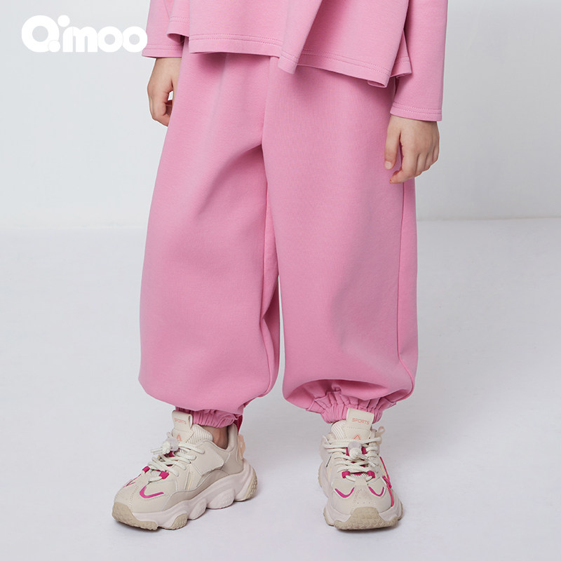 Qimoo淇木商场同款童装女童宽松休闲裤子QCL1KC203B