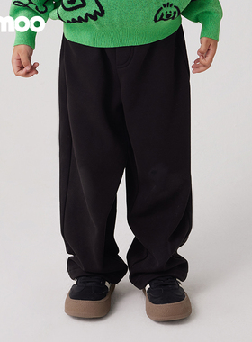 Qimoo/淇木冬季新款童装男女童直筒加绒卫裤百搭长裤QCL4KP214B