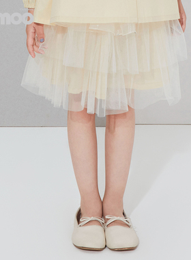 淇木Qimoo童装春季女童洋气蓬蓬拼纱短裙半身裙QMT1QP204B