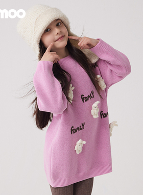 Qimoo/淇木冬季新款童装女童立体玩偶小尼绒连衣裙QCL4LP156A