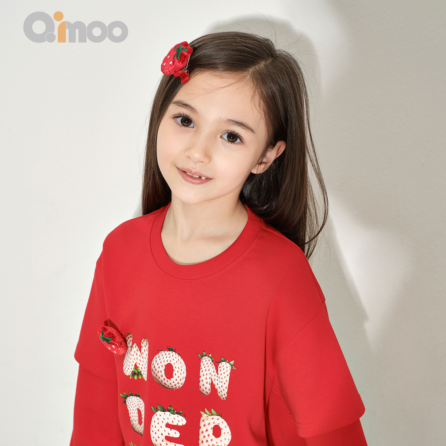 Qimoo淇木春季新款女童草莓发夹