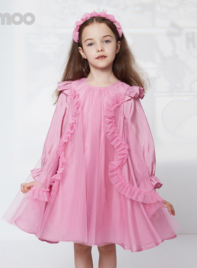 Qimoo淇木商场同款童装女童公主网纱连衣裙QCL1LP261B