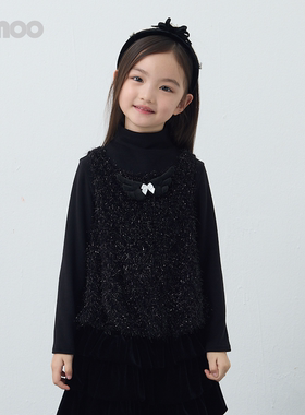 Qimoo淇木冬季女童假两件蝴蝶小翅膀梦想家系列套头衫QSS4TP308C