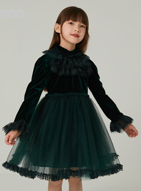 Qimoo淇木商场同款童装女童公主网纱蓬蓬长袖连衣裙QMT4LP333C