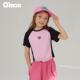 淇木25春季 新款 童装 Qimoo 女童甜酷撞色插肩短袖 T恤QSS1TP320C