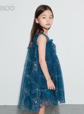 淇木Qimoo童装夏女童时尚甜美设计无袖背心公主连衣裙QYH2LP201B