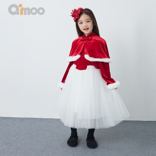 女童氛围感长袖 新款 连衣裙QSS4LP430D 冬季 Qimoo淇木2025童装