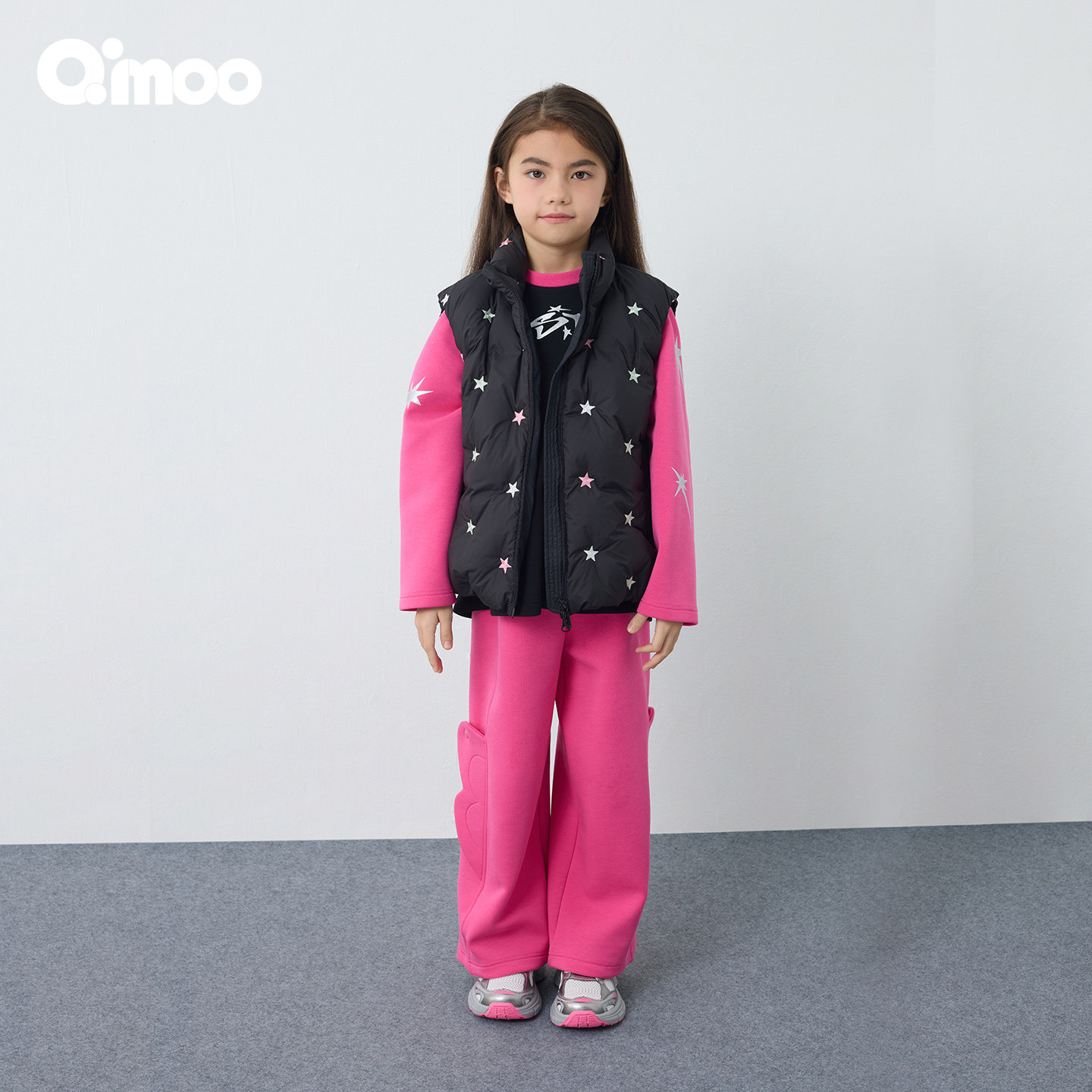 Qimoo淇木2025冬季新款女童羽绒马甲女孩保暖外穿上学QSS4AP234B