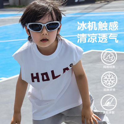 Qimoo淇木夏季新款童装男童商场同款休闲无袖T恤QSS2EC810P
