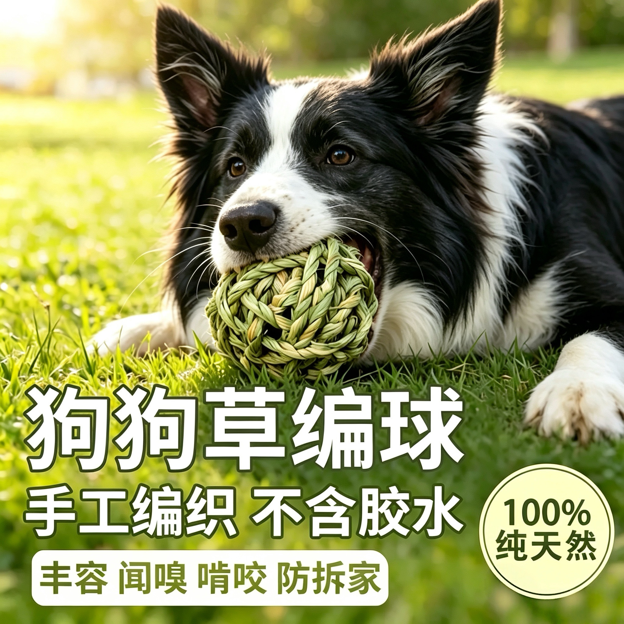兔子宠物狗狗嗅闻啃咬玩具天然植物撕咬草编球释放拆家天性解闷