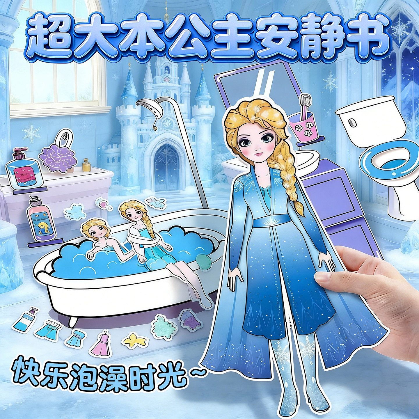 爱莎安静书新款女孩免裁剪艾莎图片