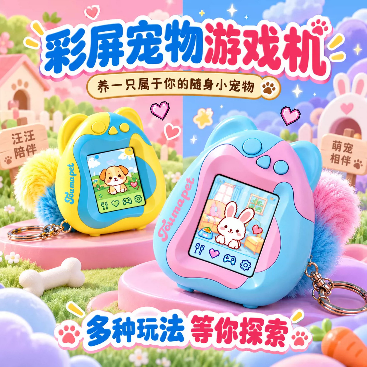 电子宠物机彩屏掌上迷你游戏机图片