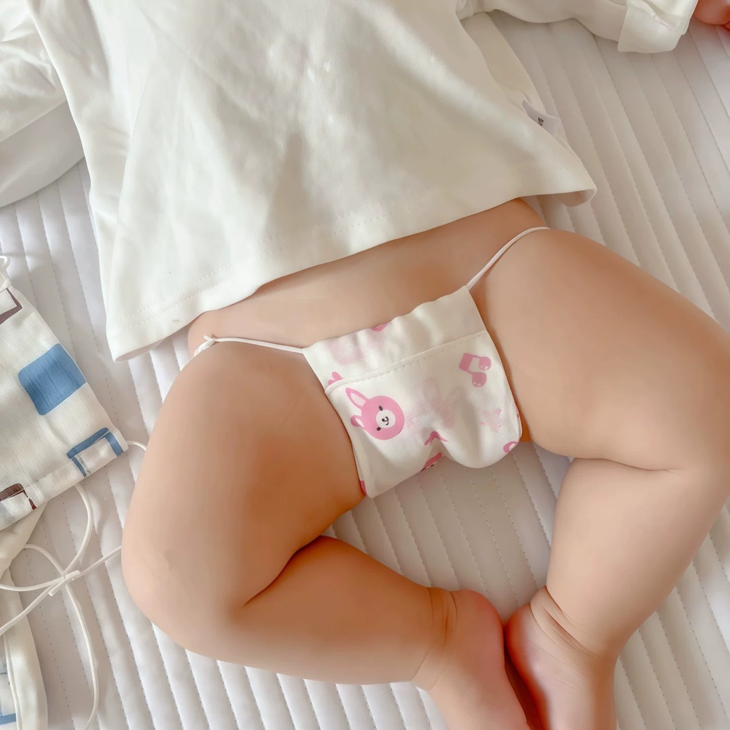 宝宝晒屁股晾屁屁神器洗防滋尿布兜男女宝纱布尿布裤可洗尿片屁巾
