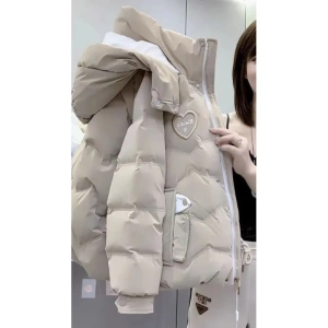 羽绒棉服女加厚女士冬季新款亮皮免洗棉袄连帽大码时尚百搭外套HZ