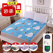 自动断电速热舒适学生水f暖条纹多用环保。双人电热毯家用安全母
