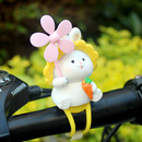 创意可爱兔子风车竹蜻蜓兔年电瓶自行车载电动摩托装 饰送闺蜜礼品