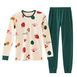 全棉秋衣秋裤套装女2026新款保暖内衣纯棉初中高中学生大童棉毛衫