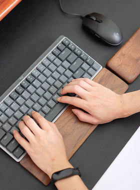 胡桃木质罗mx keys掌托技mechanical键盘手托K845鼠标垫G913TKL膜