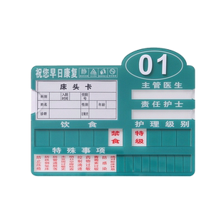 现货大号 医院病房护理床头牌病人床号牌数字牌护理级别牌指示牌标识牌 床头卡墙贴 可定制