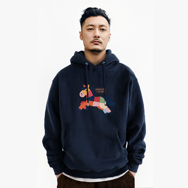 2026马年本命年男加绒连帽卫衣