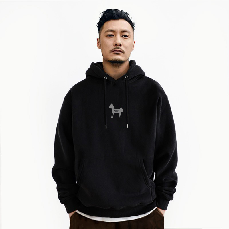 秋冬加绒加厚男士本命年连帽卫衣