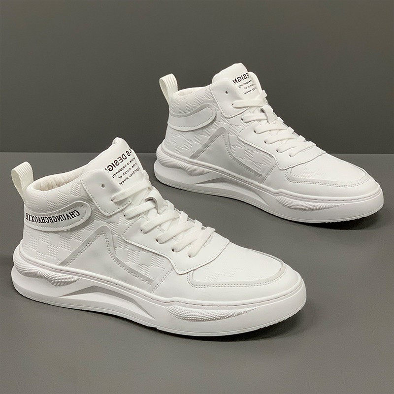 男鞋子夏季透气2025新款潮流百搭高筒小白鞋男士运动休闲板鞋男款