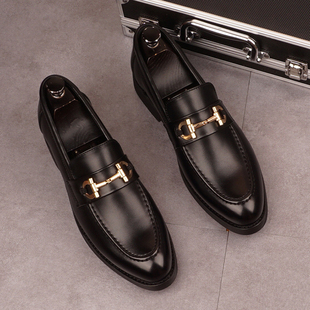 皮鞋 休闲软底男式 夏季 商务正式 豆 透气2025新高度增加男式 男式