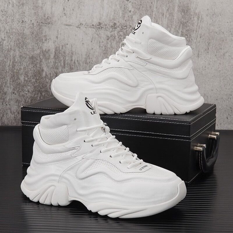 男鞋秋冬透气2024新款高帮老爹潮鞋子男款小白鞋运动休闲马丁靴子