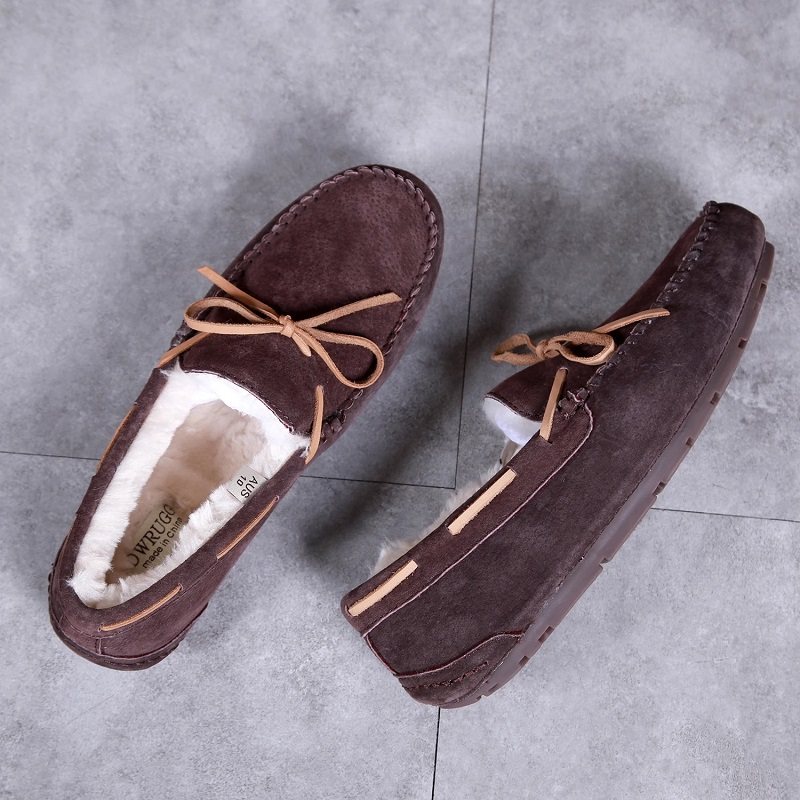 男鞋秋季2025新款加绒保暖棉鞋男款休闲皮鞋男士真皮一脚蹬豆豆鞋,流行男鞋,棉鞋,淘宝优惠券,粉丝福利购,淘宝优惠卷