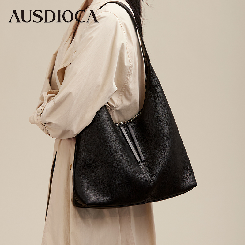 真皮单肩包女2025新款大容量