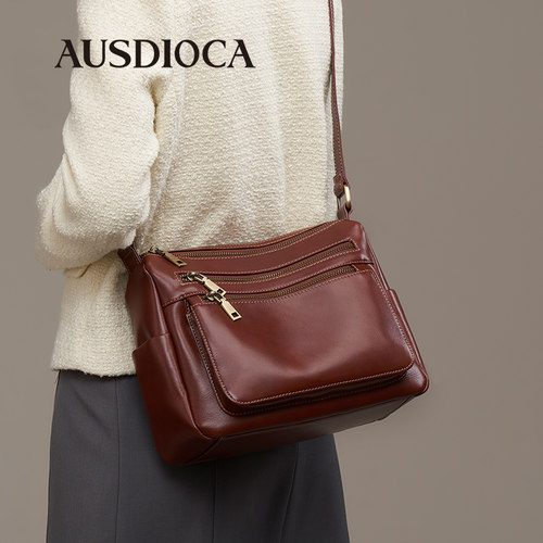 真皮包包女2025新款时尚通勤女包