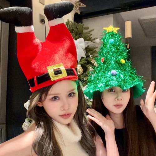 圣诞节装饰圣诞裤帽子搞怪圣诞树帽网红拍照出片道具姐妹闺蜜派对