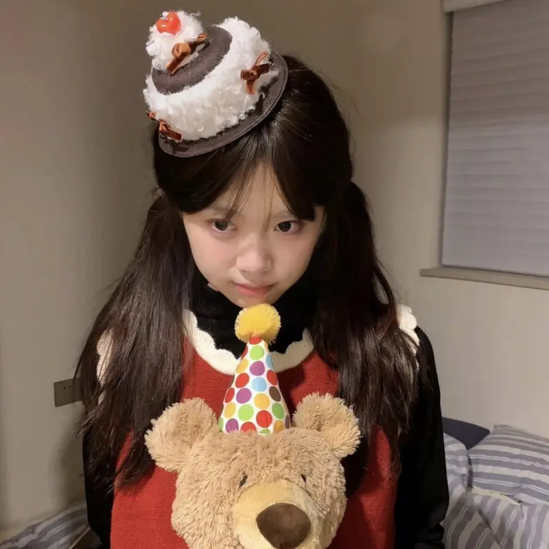 咖啡爱心蛋糕发箍会发光的生日帽子派对聚会拍照出片道具可爱发夹