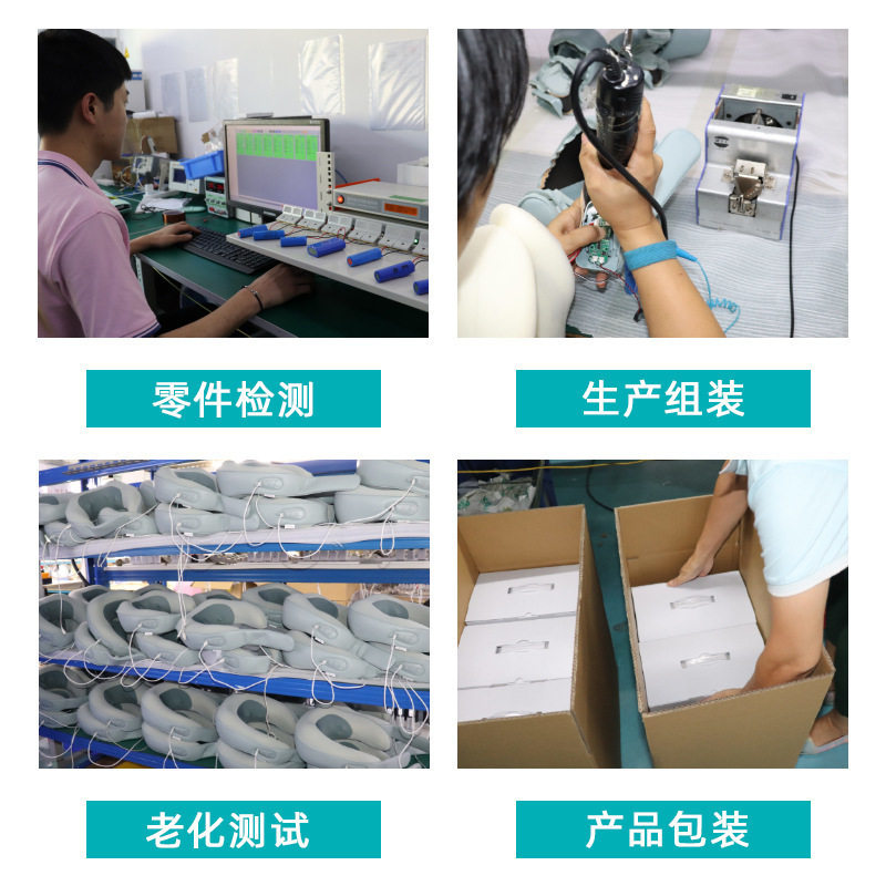 跨境U型按摩枕便携护颈颈部揉捏颈椎按摩器仿真人热敷颈肩按摩仪