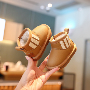 小步点宝宝冬季鞋儿童棉鞋一岁女宝雪地靴软底婴儿鞋子男童加绒鞋