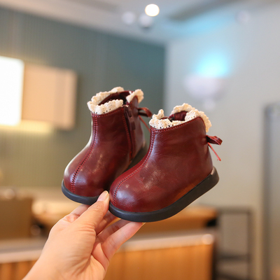 女宝宝红色靴百搭新年鞋