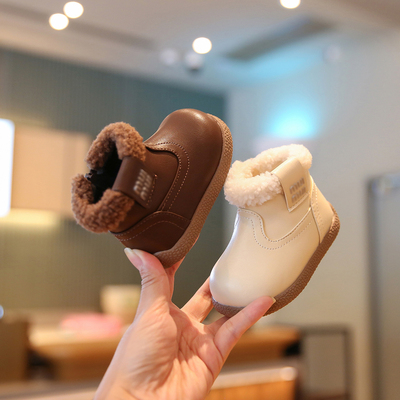 女宝宝冬鞋加绒加厚小短靴