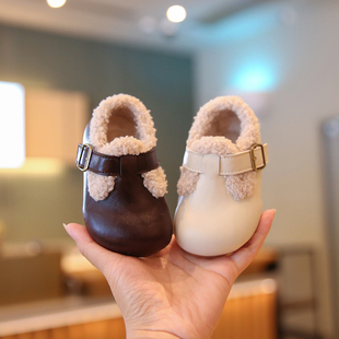 小步点宝宝勃肯鞋冬季一岁女宝鞋子软底婴儿学步鞋儿童加绒棉鞋男
