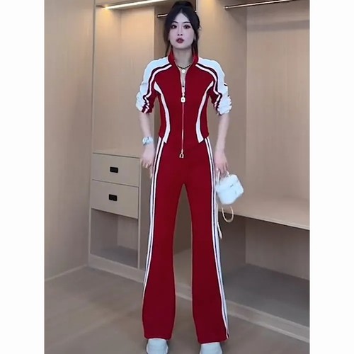 时尚洋气休闲显瘦外套阔腿裤套装