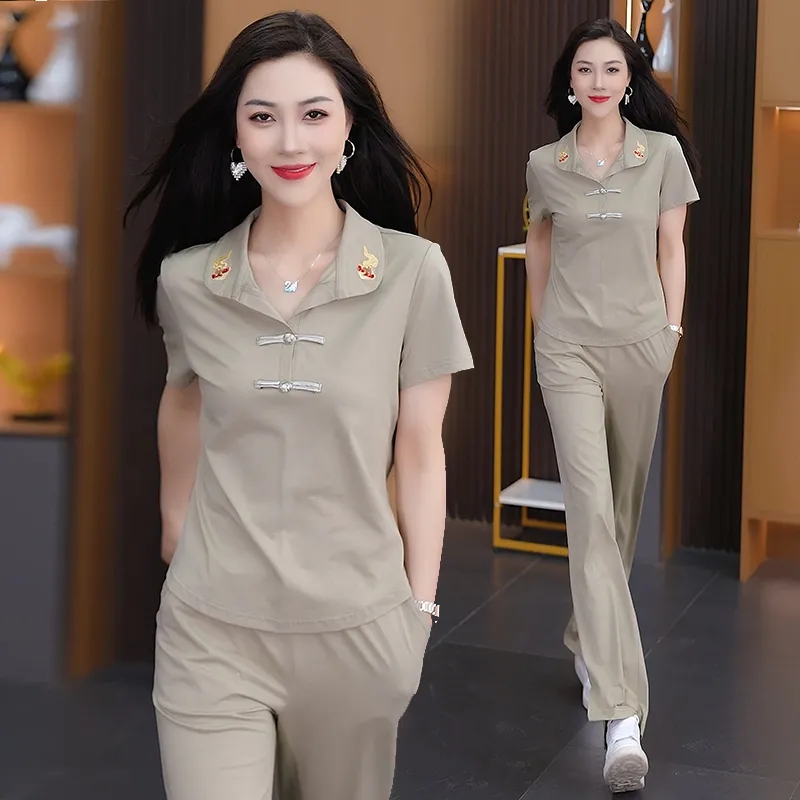 新中式国风休闲运动服套装女