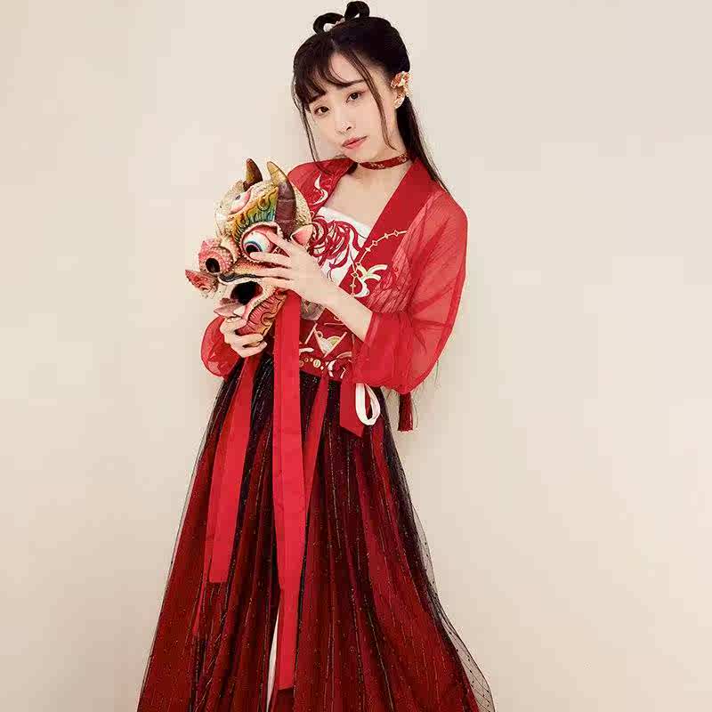 小花曼珠沙华对襟齐腰吊带上衣拼接齐腰裙汉服汉元素豆蔻彼岸绣花|msdalam kategori Butik wanita / wanita, pakaian/pakaian kebangsaan/peringkat pakaian, pakaian kebangsaan/pakaian - dari Buy2taobao.com untuk memberikan perkhidmatan ejen Taobao profesional membeli