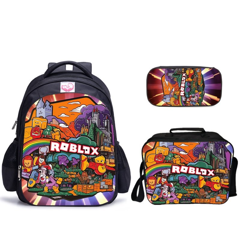 Roblox罗布乐思三件套书包餐包笔袋儿童卡通游戏周边学生开学套装,文具电教/文化用品/商务用品,学生书包,淘宝优惠券,粉丝福利购,淘宝优惠卷