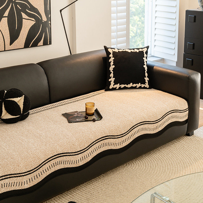 直排异形沙发垫四季通用2025新款高级感一片式固定防滑皮沙发盖布,居家布艺,沙发垫,淘宝优惠券,粉丝福利购,淘宝优惠卷