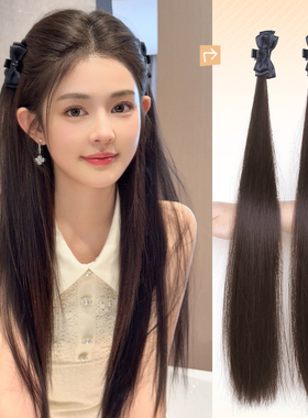 千金公主头假发辫子减龄增发蓬松精灵耳半扎蝴蝶结抓夹双马尾发束