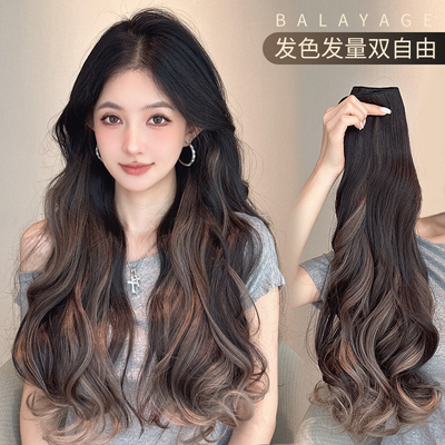 misssecret灰棕色挑染假发一片式