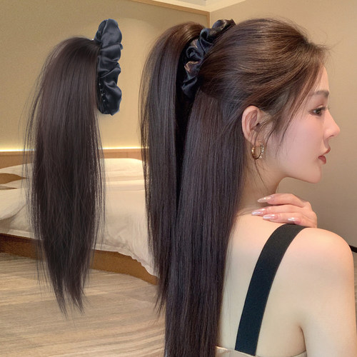 misssecret半扎褶皱马尾抓夹假发