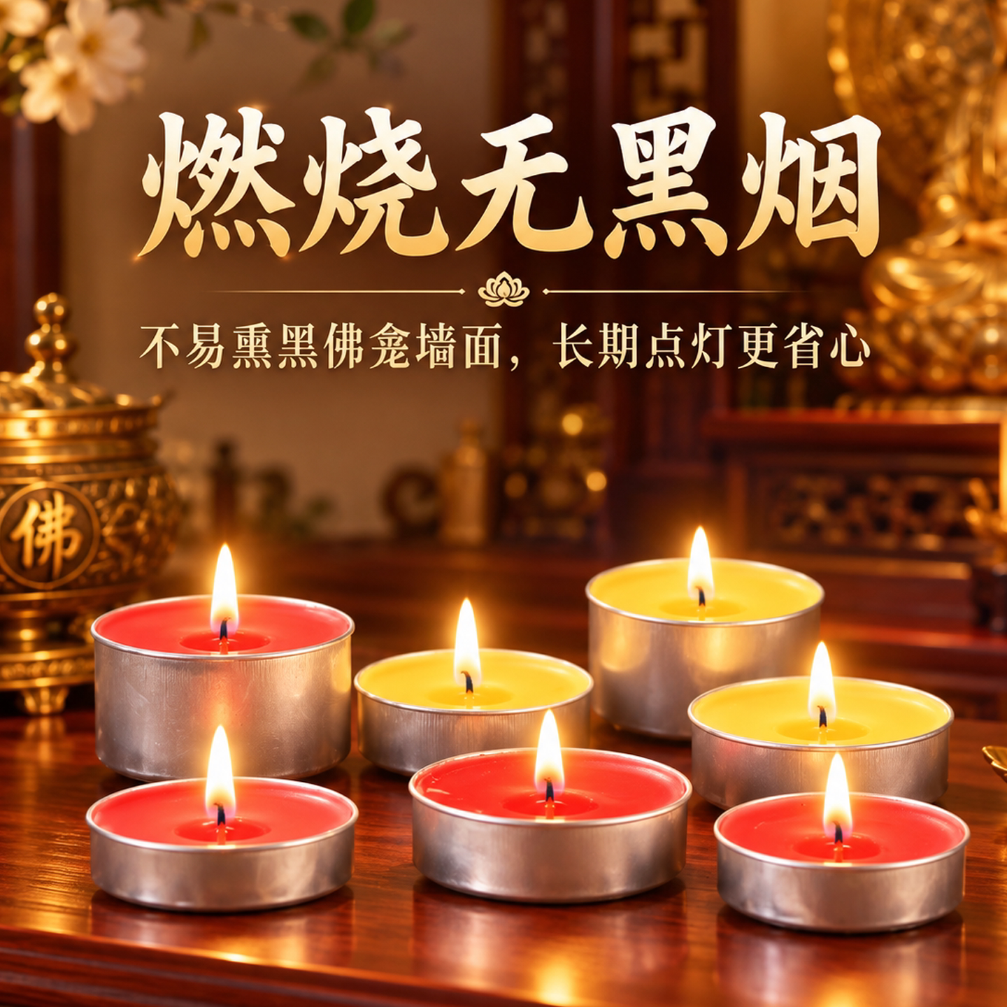 酥油灯供佛灯家用100粒4小时佛堂灯长明灯佛前无烟无味蜡烛苏油灯