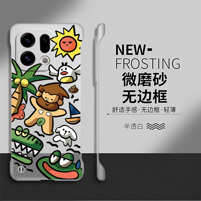 原始野人适用oppofindx9手机壳findx8pro套卡通x7ultra创意x5新款防摔x8s+硬壳x6pro无边框x3透明por可爱男女
