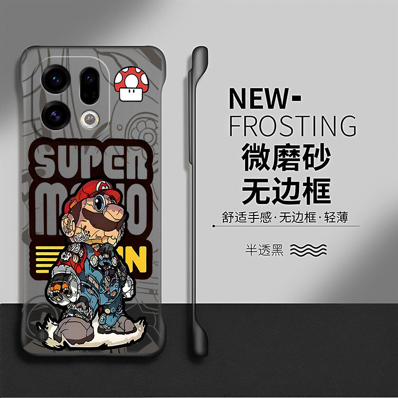 马里奥适用oppofindx9手机壳无边框findx8保护套x7ultra防摔x8s+创意硬壳x5散热find卡通x6pro网红x3透明por